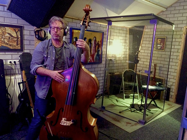 Marc Lemmen recording Upright Bass for upcoming album 2021